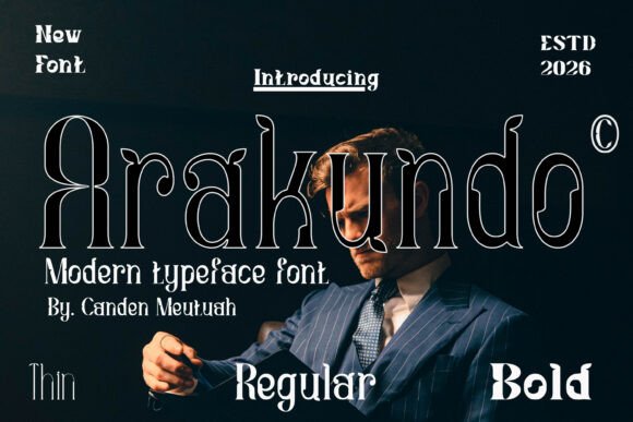 Discover Arakundo: A Bold and Stylish Display Font for Creative Projects